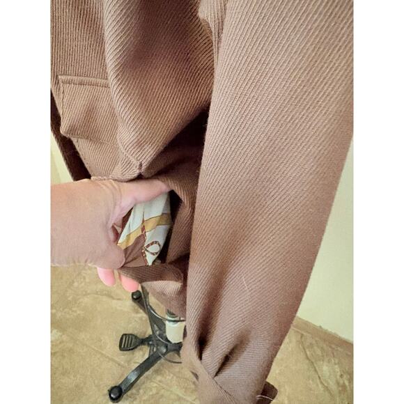 90's VTG JH Collectibles Wool Women's Jacket Size 8  Scarf Lined Bomber Brown - Picture 6 of 10